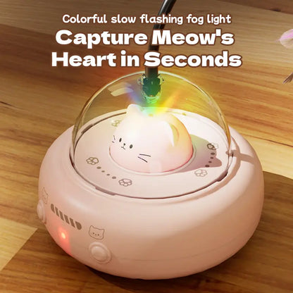 Automatic Interactive Cat Teaser Toy Self-Playing Laser Feather Combo Smart Pet Toy to Keep Your Kitten Busy Relieve Boredom All Day No More Lonely Cats